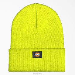 acessórios Dickies gorro de acrílico com punho amarelo brilhante (bwd) unissex V2FZ461481