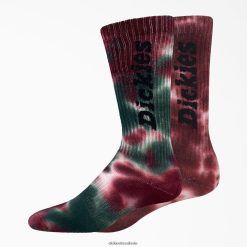 acessórios Dickies pacote de 2 meias tie-dye tintura de vinho (wdt) unissex V2FZ462932