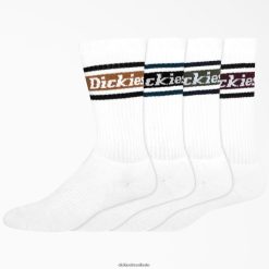 acessórios Dickies pacote de 4 meias listradas de rugby listra branca/de outono (wsf) unissex V2FZ462796