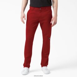 vestuário de trabalho Dickies calça skinny fit com joelho duplo vermelho inglês (er) homens V2FZ4645