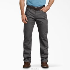 vestuário de trabalho Dickies calças de pato de ajuste regular cinza lavado (ssl) homens V2FZ46139