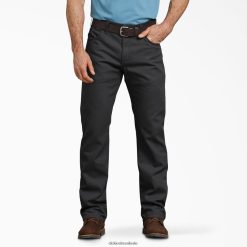 vestuário de trabalho Dickies calças de pato de ajuste regular preto lavado (sbk) homens V2FZ46136