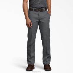vestuário de trabalho Dickies calças de trabalho de ajuste fino flexível cinza carvão (ch) homens V2FZ46153