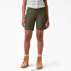 vestuário de trabalho Dickies calções de refrigeração 9" verde militar (ml) mulheres V2FZ461601