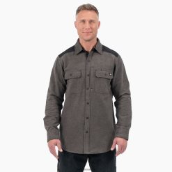 vestuário de trabalho Dickies camisa de flanela pesada e musculosa verde musgo (c1e) homens V2FZ46951