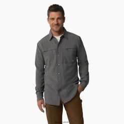vestuário de trabalho Dickies camisa de trabalho de manga comprida refrescante carvão vegetal (cdh) homens V2FZ46678