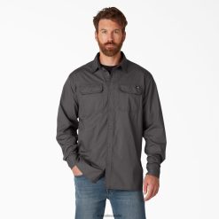 vestuário de trabalho Dickies camisa manga longa flex ripstop ardósia lavada (rsl) homens V2FZ46685