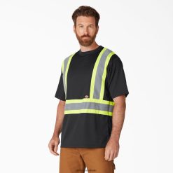 vestuário de trabalho Dickies camiseta de manga curta de segurança hi vis preto (bk) unissex V2FZ461447