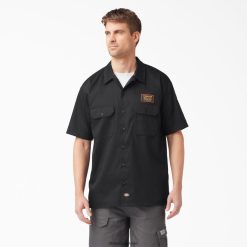 vestuário de trabalho Dickies camiseta traeger ultimate grilling preto (bk) homens V2FZ46792