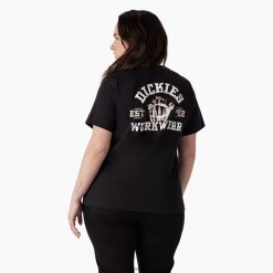 vestuário de trabalho Dickies plus heavyweight workwear t-shirt gráfico preto (kbk) mulheres V2FZ462190