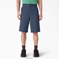 vestuário de trabalho Dickies shorts de trabalho com frente plana e folgada 13" azul marinho (nv) homens V2FZ46346