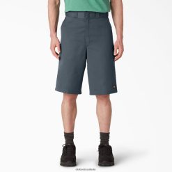 vestuário de trabalho Dickies shorts de trabalho com frente plana e folgada 13" cinza diesel (yg) homens V2FZ46350