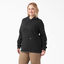 vestuário Dickies além de pulôver de manga com logotipo pesado preto (kbk) mulheres V2FZ462346