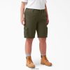 vestuário Dickies além de shorts cargo ripstop 9" verde militar (ml) mulheres V2FZ462265