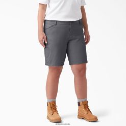 vestuário Dickies além de shorts de resfriamento 9" cinza grafite (ga) mulheres V2FZ461615