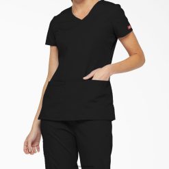 vestuário Dickies blusa de decote em V com assinatura eds e compartimento para caneta preto (preto) mulheres V2FZ462407