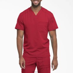 vestuário Dickies Blusa dynamix com decote em V e bolso com zíper vermelho (rd) homens V2FZ461255