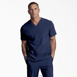 vestuário Dickies blusa unissex eds Essentials com decote em V azul marinho (nvy) homens V2FZ461404