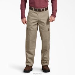 vestuário Dickies calça cargo regular cintura ativa areia do deserto (ds) homens V2FZ46167
