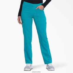vestuário Dickies calça de esfoliação de perna cônica de equilíbrio verde-azulado (dtl) mulheres V2FZ462547