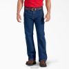 vestuário Dickies calça jeans carpenter flex com ajuste relaxado azul índigo lavado (rnb) homens V2FZ46190