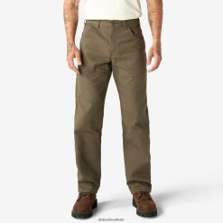 vestuário Dickies calças de carpinteiro pesadas de ajuste relaxado verde musgo lavado (rms) homens V2FZ4689