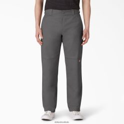 vestuário Dickies calças de joelho duplo frente plana cinza ardósia (sl) homens V2FZ46310
