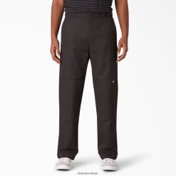 vestuário Dickies calças de joelho duplo frente plana preto (bkx) homens V2FZ46307