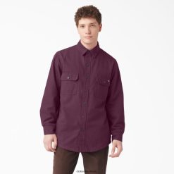 vestuário Dickies camisa de pato manga longa forrada de flanela vinho de uva (gw9) homens V2FZ46864