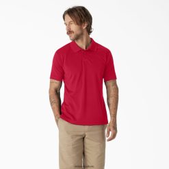 vestuário Dickies camisa polo de desempenho de manga curta maçã vermelha (lr) homens V2FZ46672