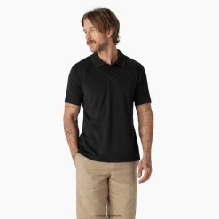 vestuário Dickies camisa polo de desempenho de manga curta preto (bkx) homens V2FZ46670