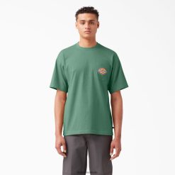 vestuário Dickies camiseta com bolso no peito hera escura (d2i) homens V2FZ46893