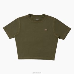 vestuário Dickies camiseta cropped maple Valley verde militar/ponto pepita (mgn) mulheres V2FZ462010