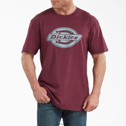 vestuário Dickies camiseta estampada de manga curta com ajuste relaxado Borgonha (por) homens V2FZ46842