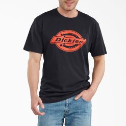 vestuário Dickies camiseta estampada de manga curta com ajuste relaxado preto (bk) homens V2FZ46840