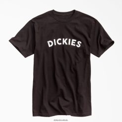 vestuário Dickies camiseta gráfica de texto em bloco preto (kbk) homens V2FZ46907