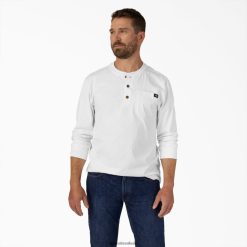 vestuário Dickies camiseta henley manga longa branco (o que) homens V2FZ46700
