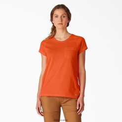 vestuário Dickies camiseta manga curta refrescante laranja brilhante (bod) mulheres V2FZ461571