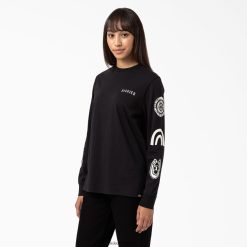 vestuário Dickies camiseta manga longa falkville preto (kbk) mulheres V2FZ462164