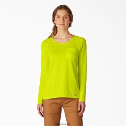 vestuário Dickies camiseta manga longa refrescante amarelo brilhante (bwd) mulheres V2FZ461629