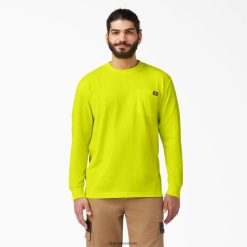 vestuário Dickies camiseta neon pesada manga longa amarelo brilhante (bwd) homens V2FZ46669