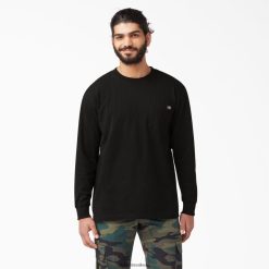 vestuário Dickies camiseta pesada manga longa preto (bk) homens V2FZ46601