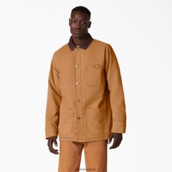 vestuário Dickies casaco de tarefas com forro de pato lavado com pedra pato marrom lavado com pedra (sbd) homens V2FZ461100