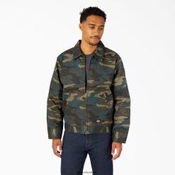 vestuário Dickies jaqueta eisenhower isolada camuflagem verde caçador (hrc) homens V2FZ46967