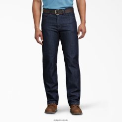 vestuário Dickies jeans carpenter de ajuste relaxado azul índigo lavado (rnb) homens V2FZ46243