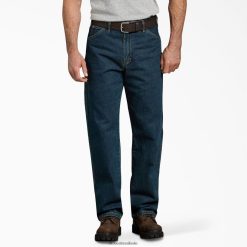 vestuário Dickies jeans carpenter heavyweight de ajuste relaxado caqui tingido de herança (thk) homens V2FZ4679