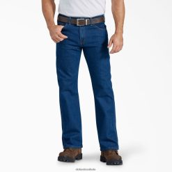 vestuário Dickies jeans cintura ativa ajuste regular azul índigo lavado (rnb) homens V2FZ46230