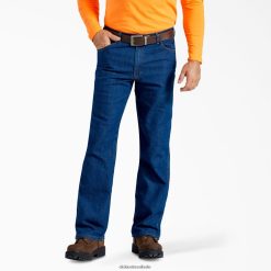 vestuário Dickies jeans cintura ativa ajuste relaxado azul índigo lavado (rnb) homens V2FZ46224