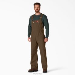 vestuário Dickies macacão clássico madeira lavada marrom (rtb) homens V2FZ461219