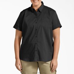 vestuário Dickies mais camisa de botão preto (bk) mulheres V2FZ462058